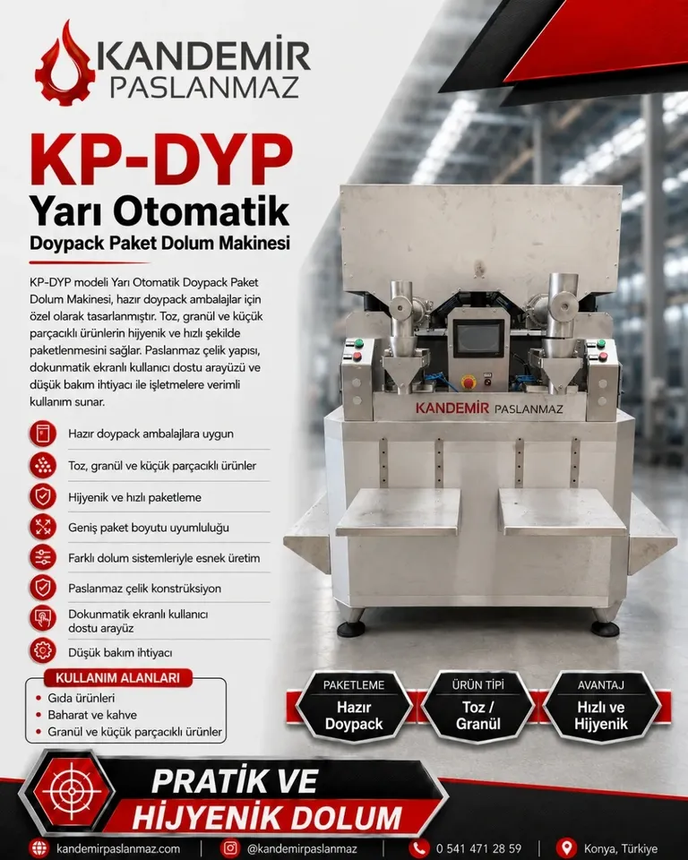 Yarı Otomatik Doypack Paket Dolum Makinesi Nedir? KP-DYP ile Pratik ve Hijyenik Dolum