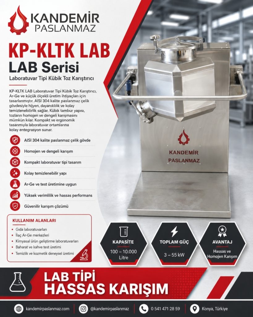 Laboratuvar Tipi Kübik Toz Karıştırıcı Nedir? KP-KLTK LAB Serisi ile Hassas ve Homojen Karışım